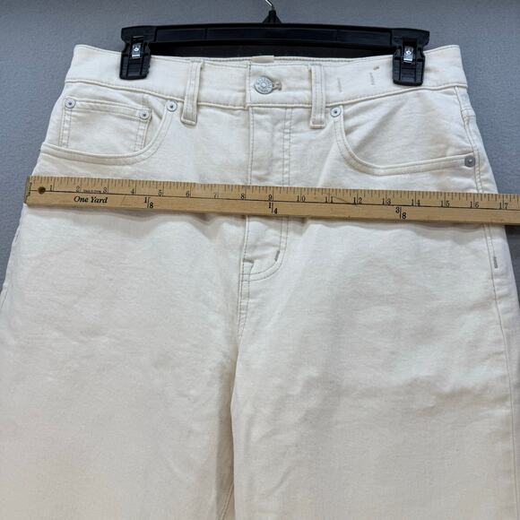Madewell Jeans Women's 28 (6) Cream 90s Straight Leg High Rise Fit Summer EUC - Picture 11 of 14